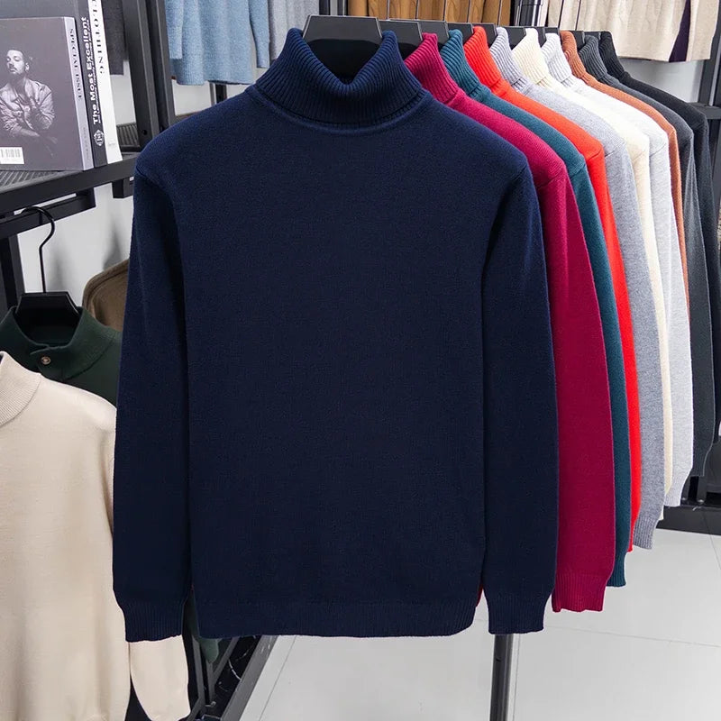Autumn Mens High Quality Turtleneck Sweater