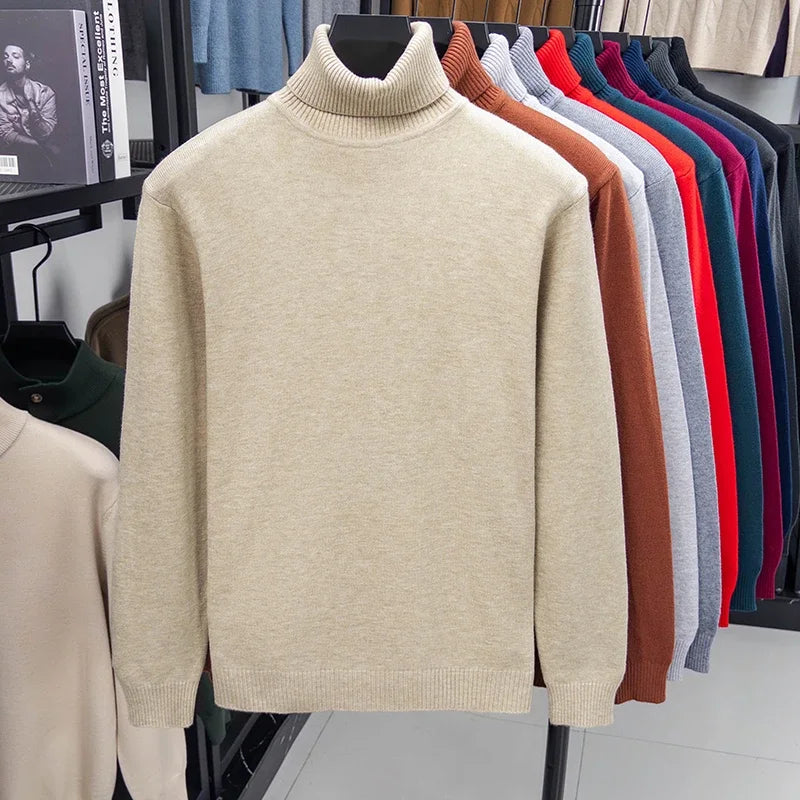 Autumn Mens High Quality Turtleneck Sweater