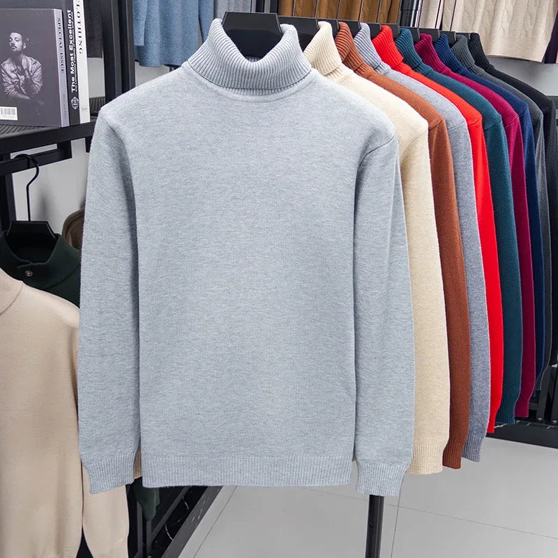 Autumn Mens High Quality Turtleneck Sweater