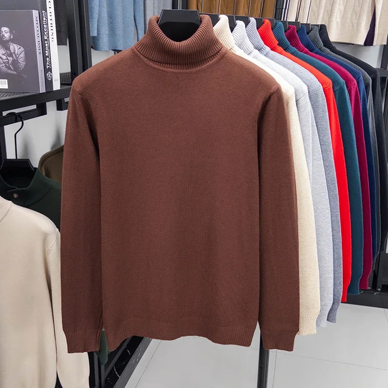Autumn Mens High Quality Turtleneck Sweater